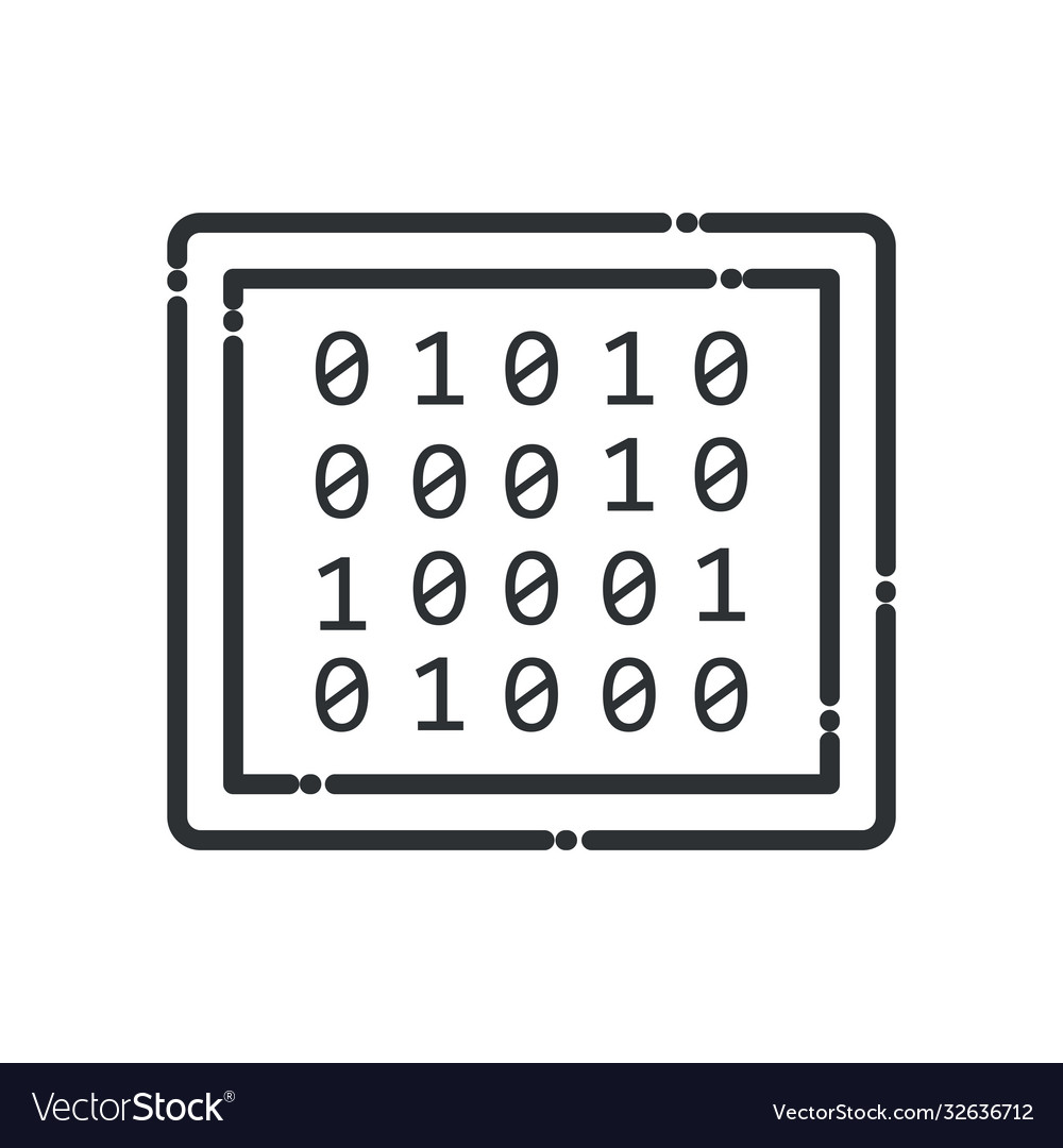 Big data code numbers line style icon
