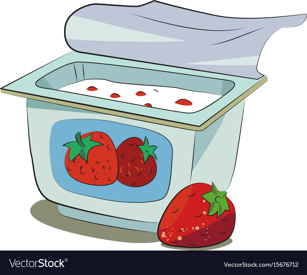 Cartoon image yogurt Royalty Free Vector Image