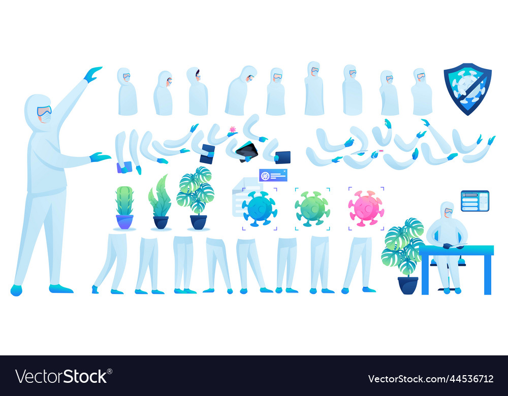 Constructor for creating a doctor in protective vector image Constructor for creating a doctor in protective