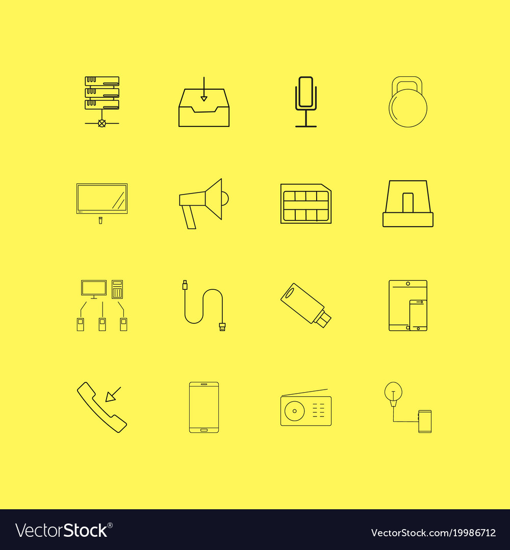 Devices linear icon set simple outline icons