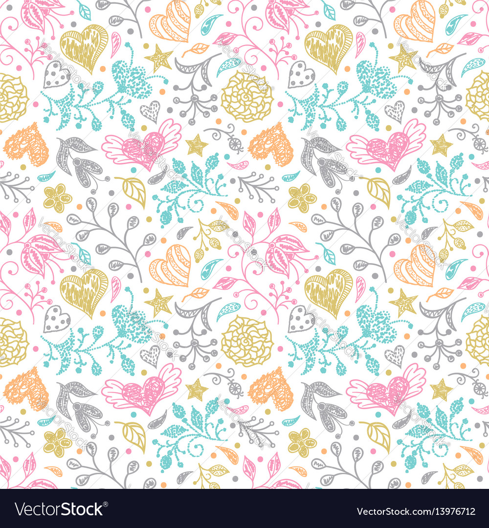 Floral seamless pattern vector image Floral seamless pattern