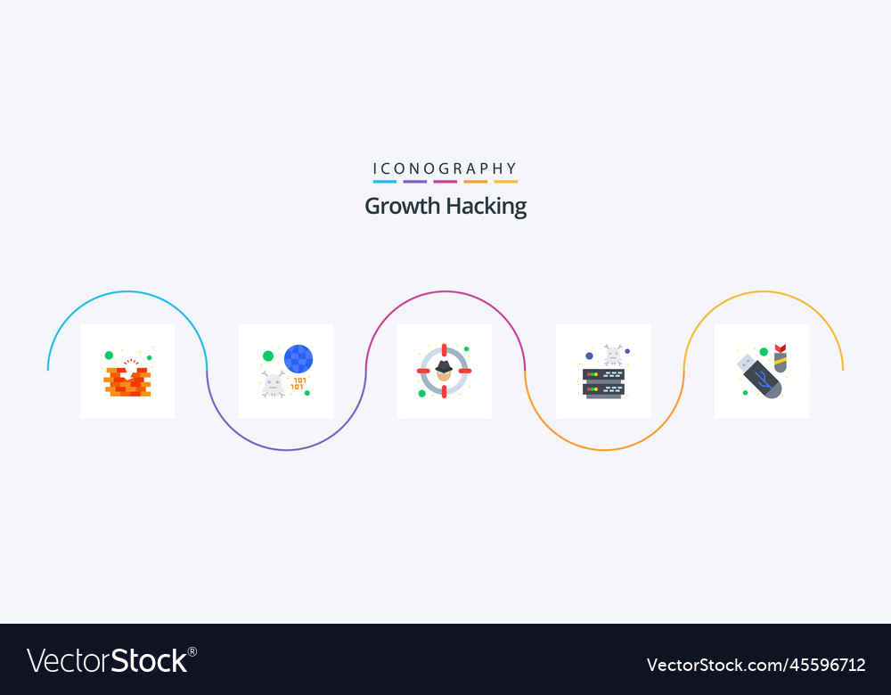 Hacking flat 5 icon pack including server