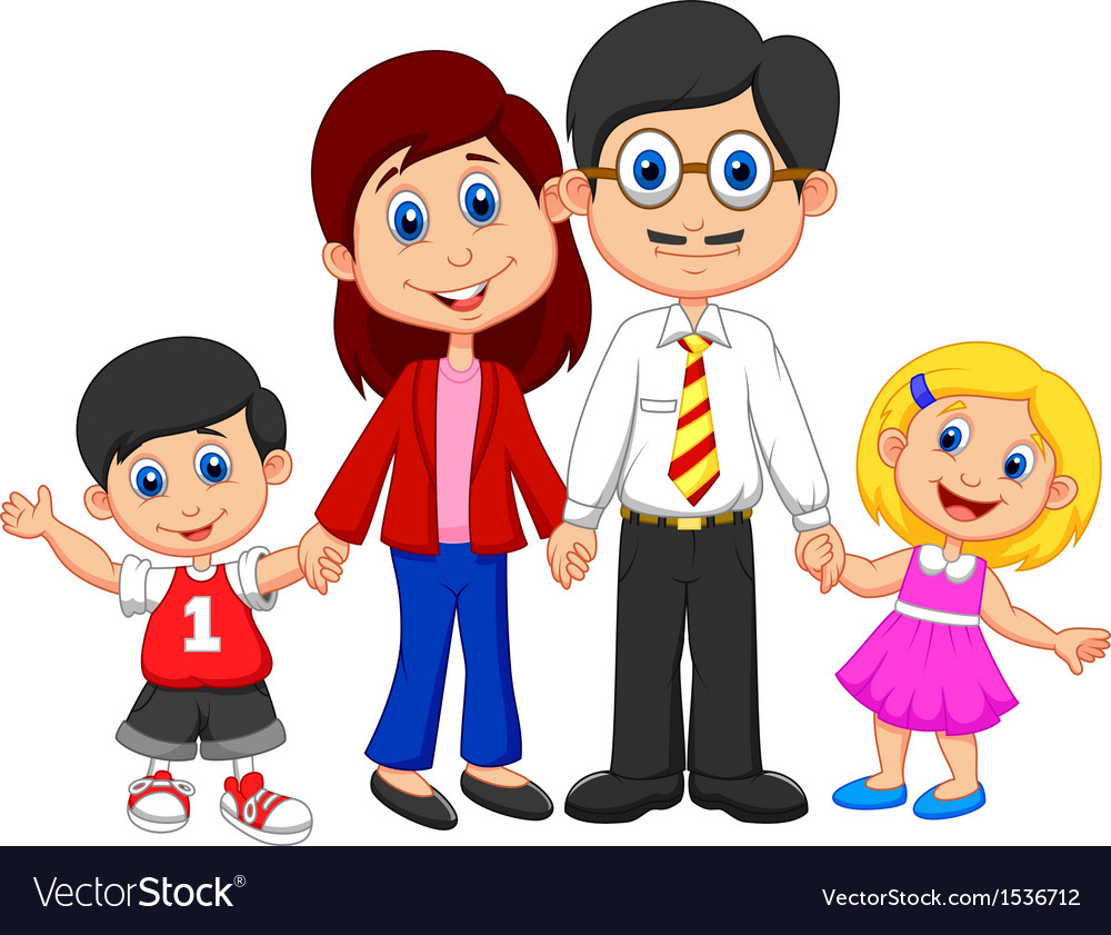 Happy family  cartoon Royalty Free Vector Image 