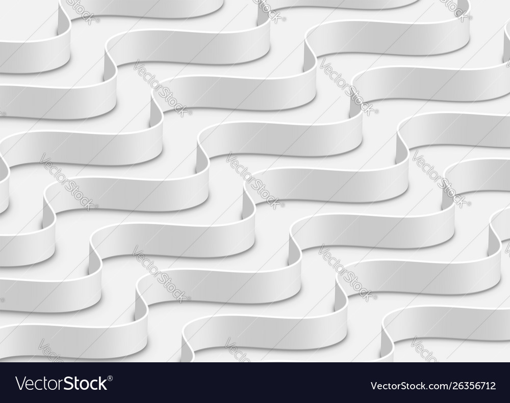 High-detailed abstract white waves