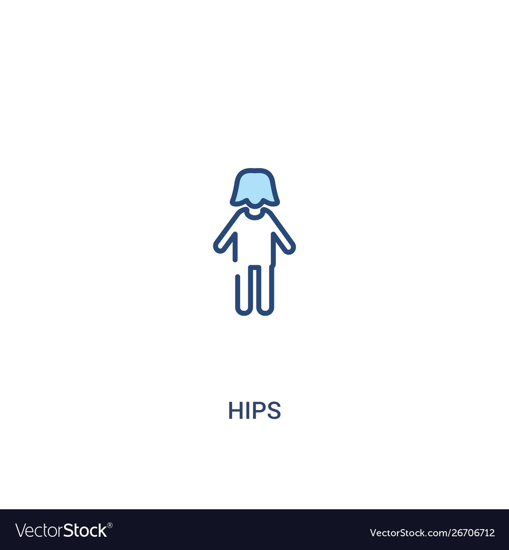 Hips concept 2 colored icon simple line element vector image Hips concept 2 colored icon simple line element