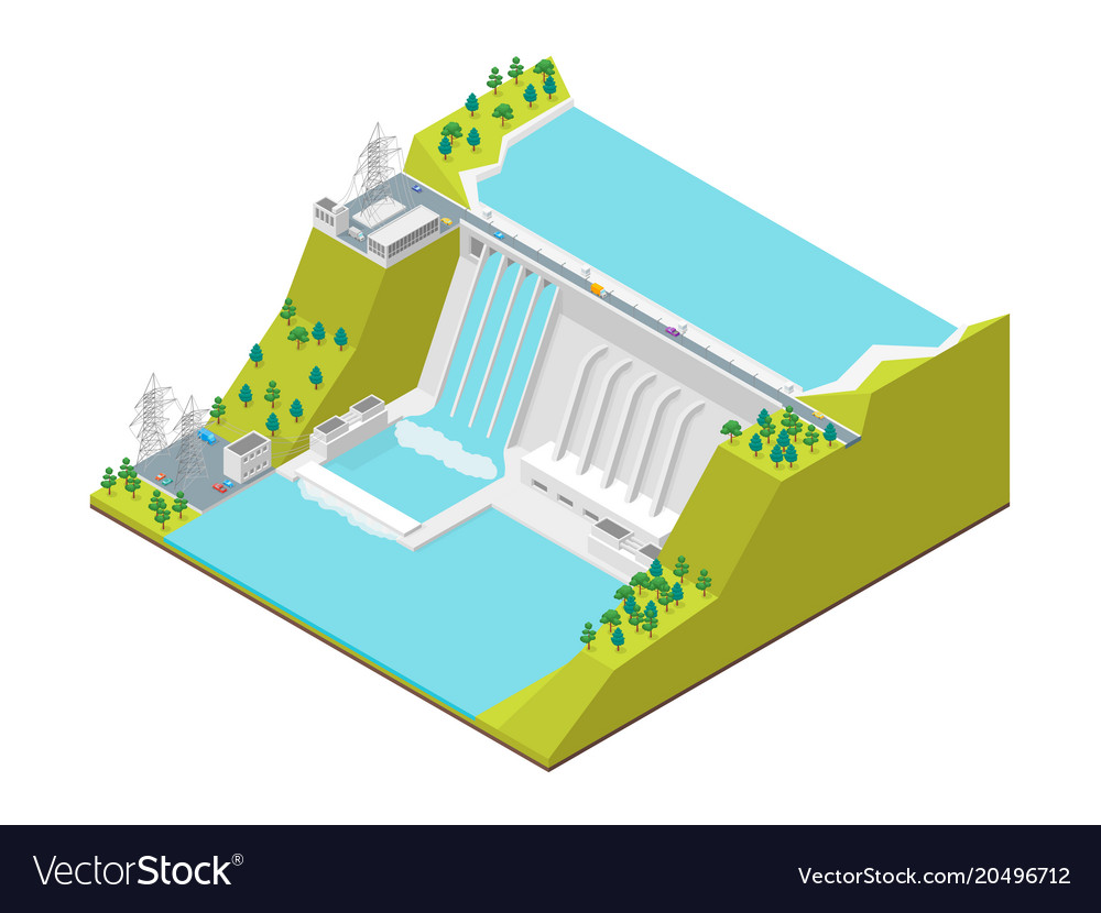 Hydroelectric Dam Isometric