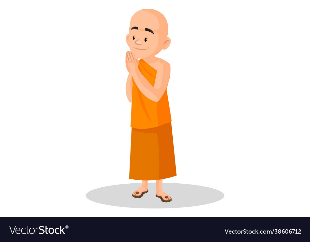 Indian urban monk cartoon character Royalty Free Vector