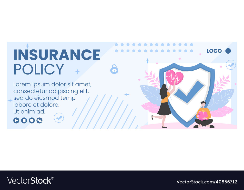 Insurance policy cover template flat design Vector Image