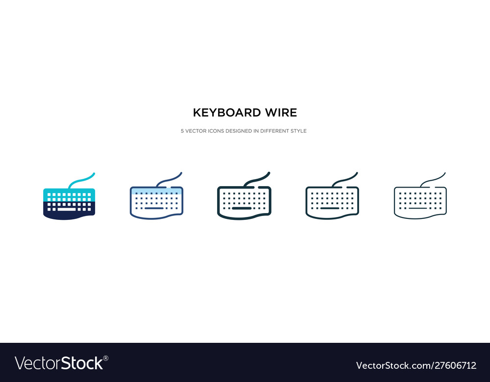Keyboard wire icon in different style two vector image Keyboard wire icon in different style two