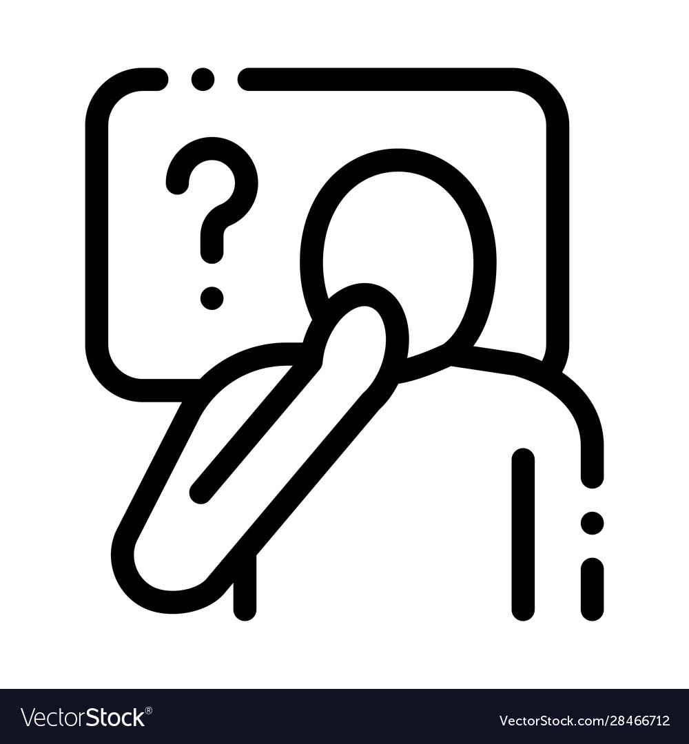 Man question mark frame icon outline vector image Man question mark frame icon outline