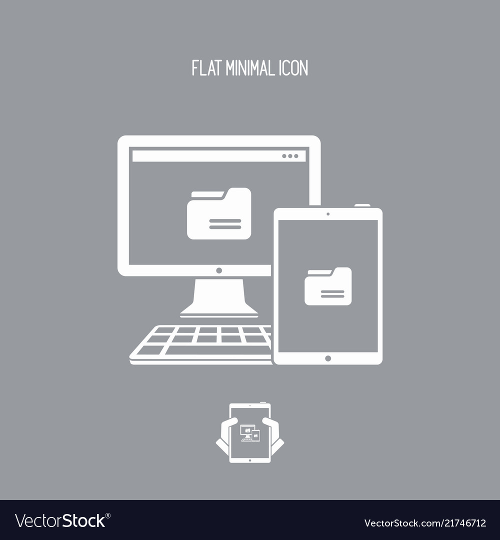 Multi devices folder synchronization vector image Multi devices folder synchronization