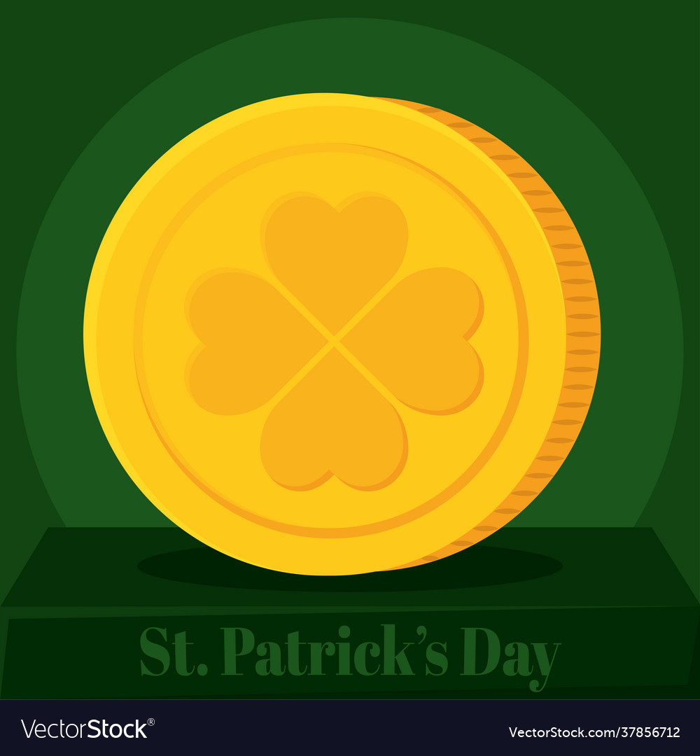 Saint patricks day golden coin