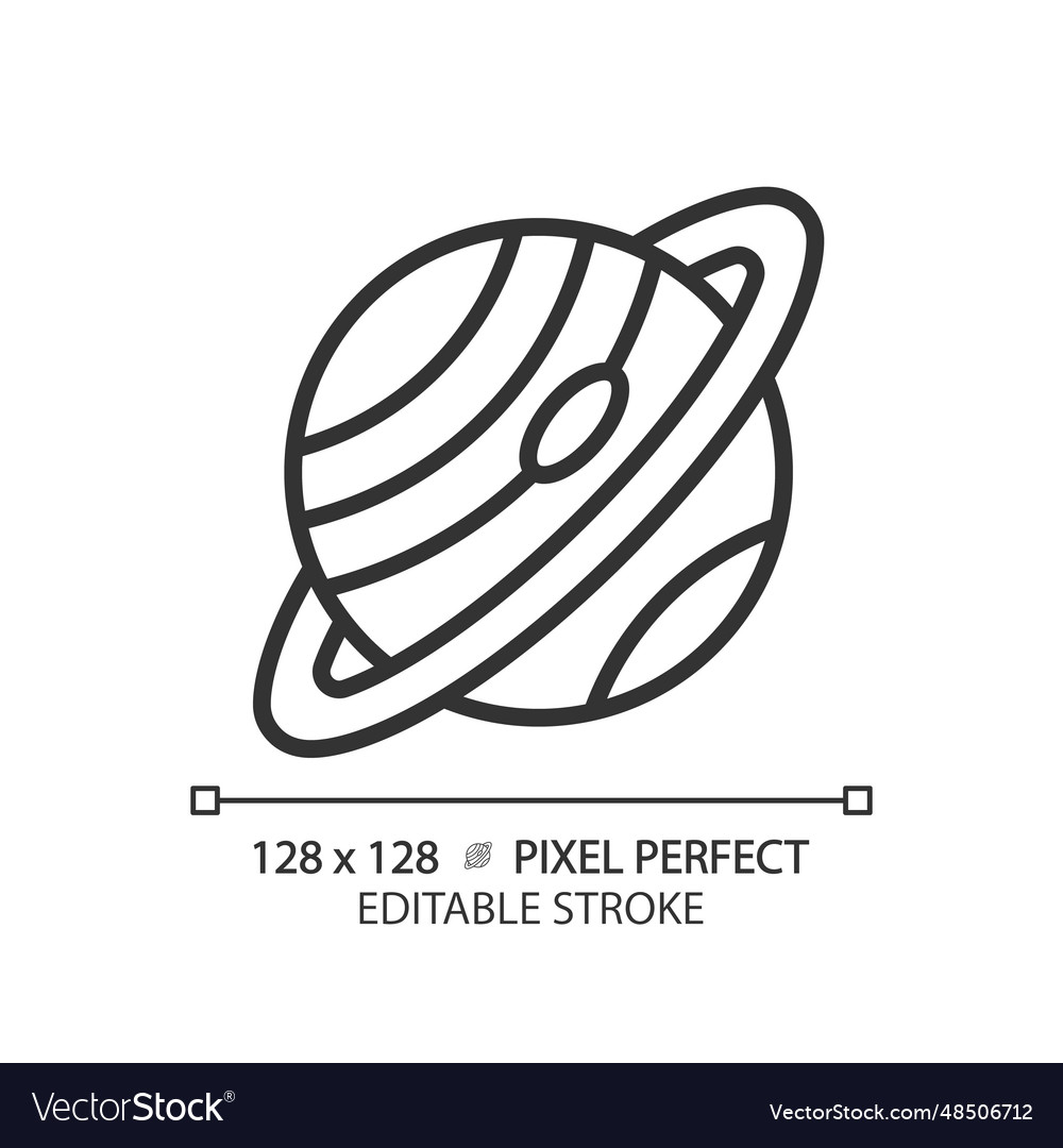 Saturn pixel perfect linear icon