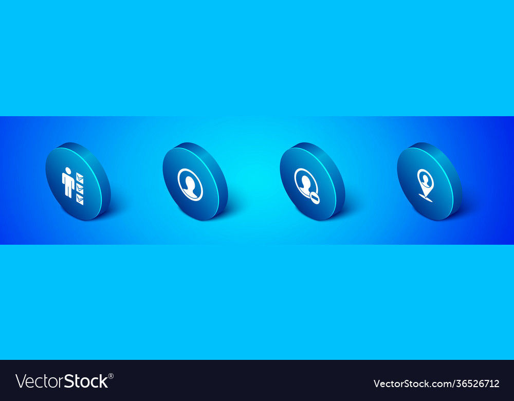 Set isometric user man in business suit create
