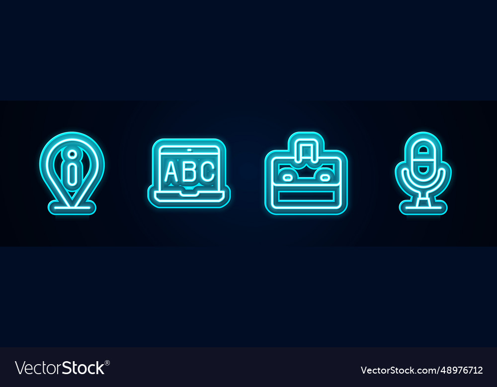 Set line information foreign language online Vector Image Set line information foreign language online