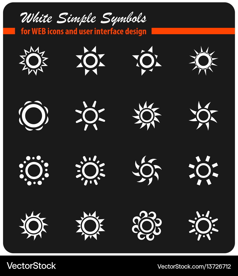 Sun icon set Royalty Free Vector Image - VectorStock