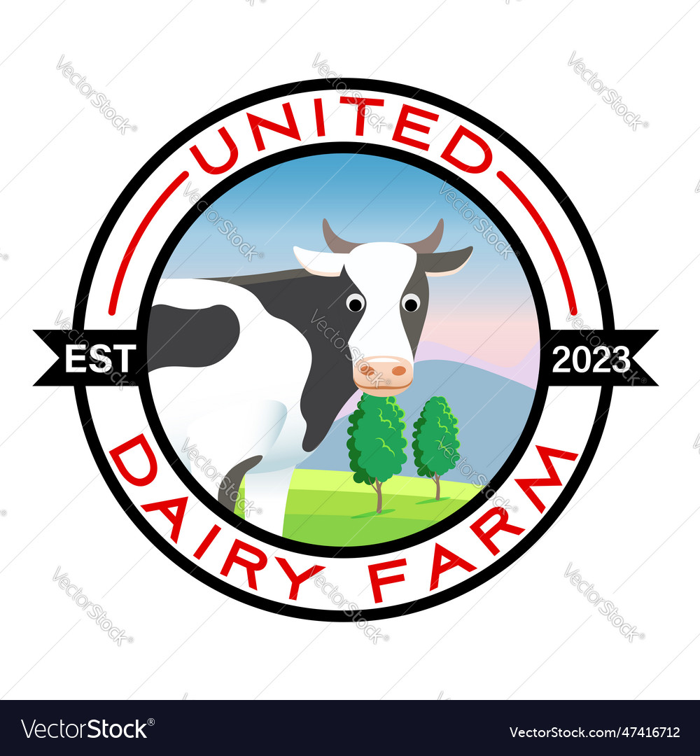 United Dairy Farm Logo Design Template Royalty Free Vector