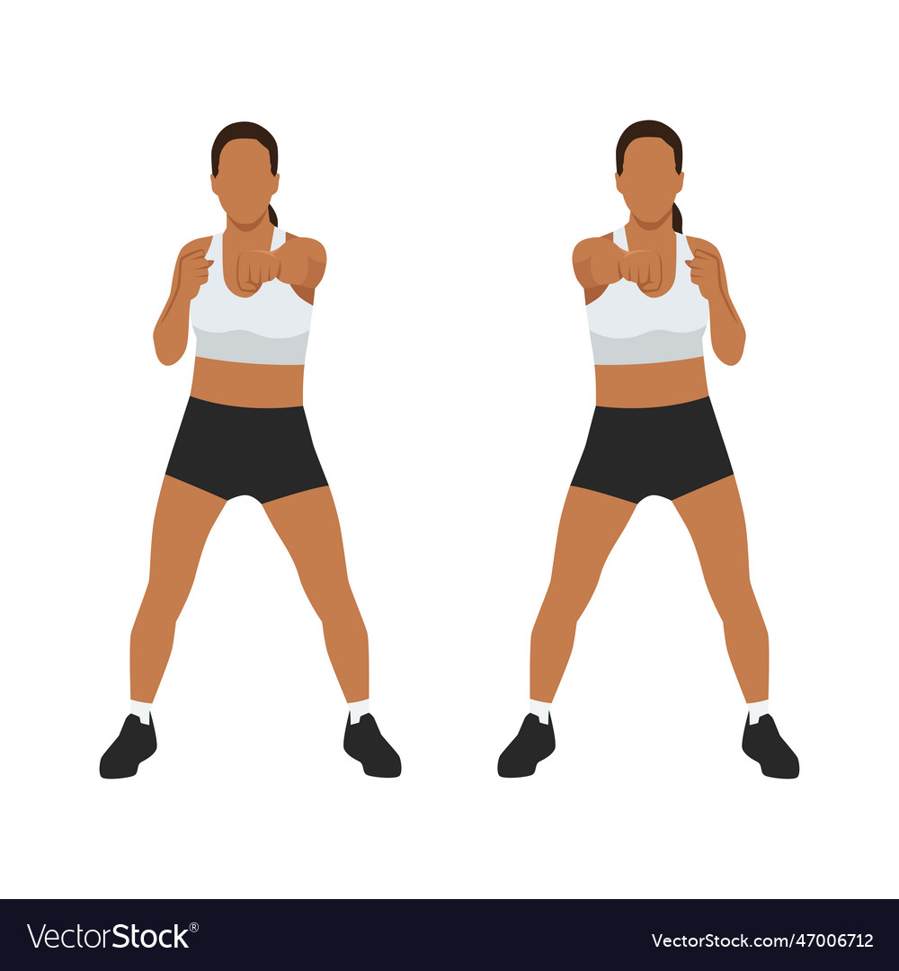 Young woman doing punching exercises fitness Vector Image