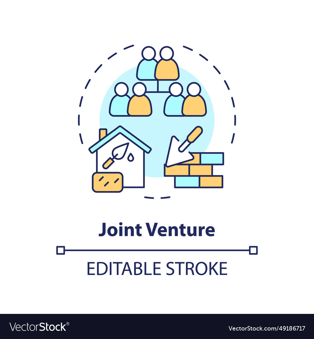 2d Thin Linear Icon Joint Venture Concept Vector Image 2d Thin Linear Icon Joint Venture Concept Vector Image