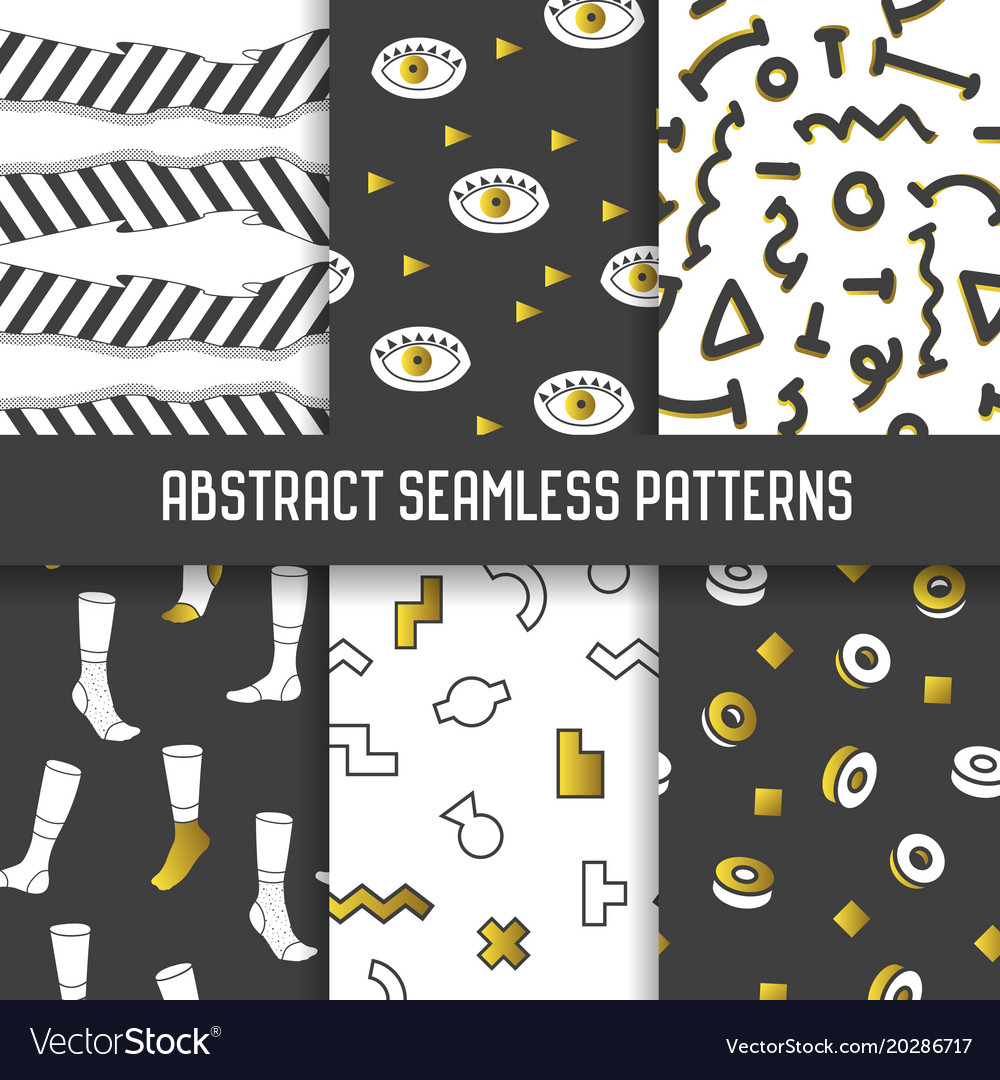 Abstract seamless patterns set hipster style