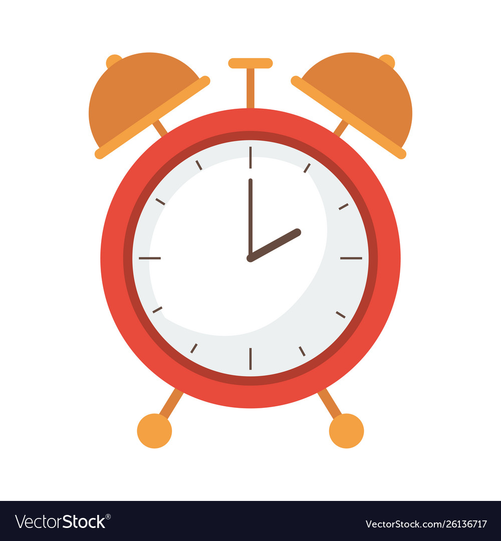 Alarm clock color red isolated icon