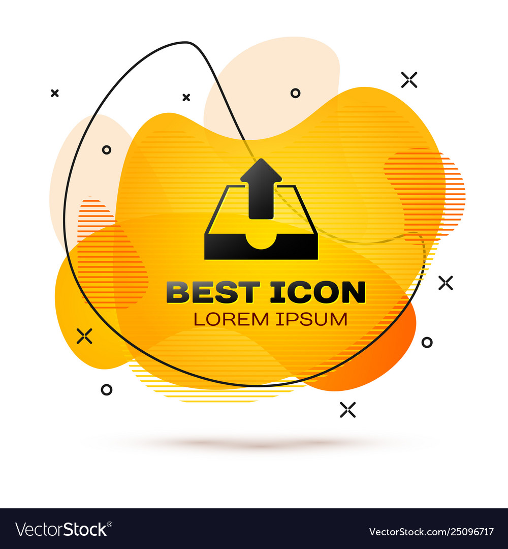Black upload inbox icon isolated on white vector image Black upload inbox icon isolated on white