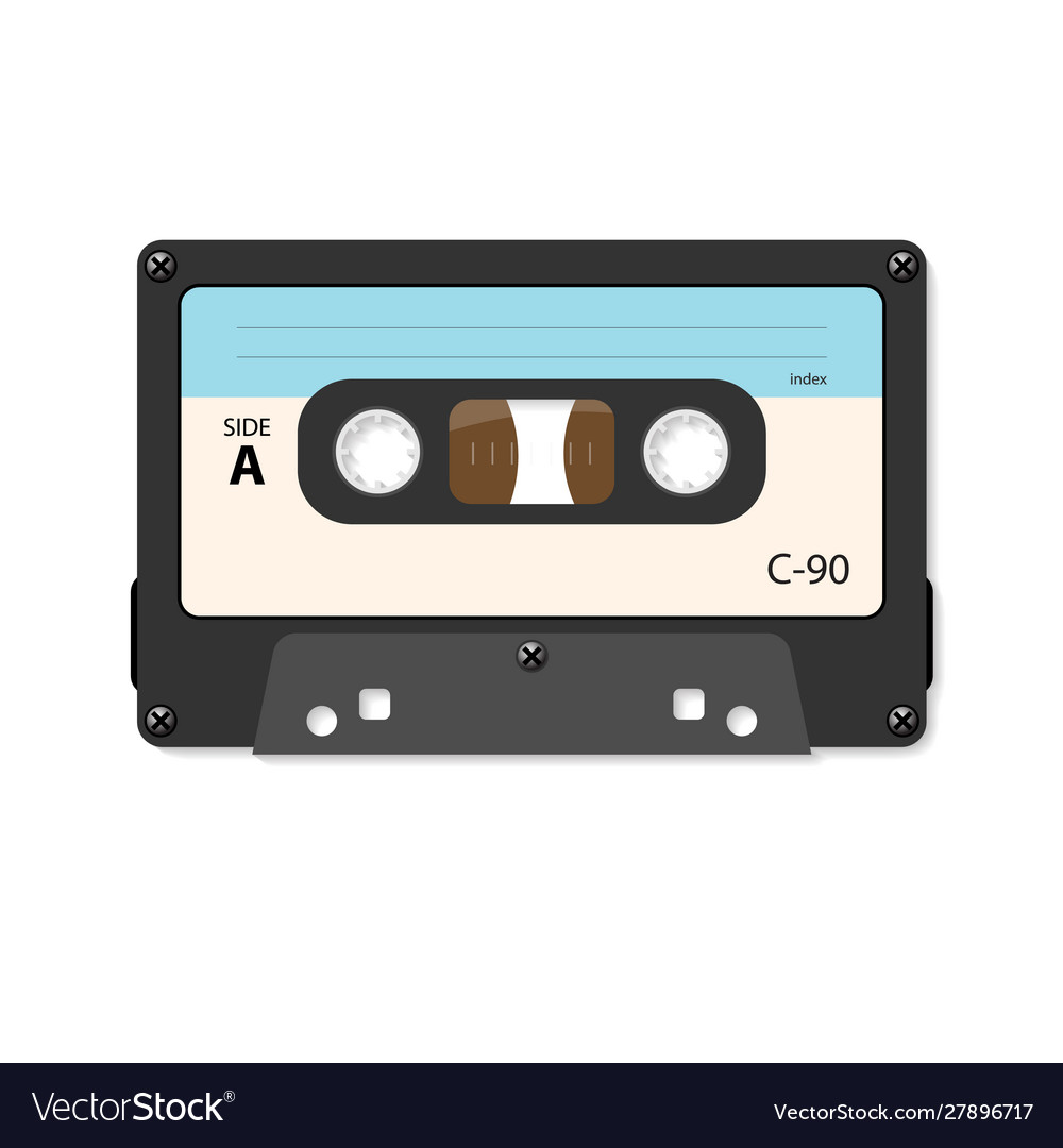 Cassette tape in retro styl Royalty Free Vector Image