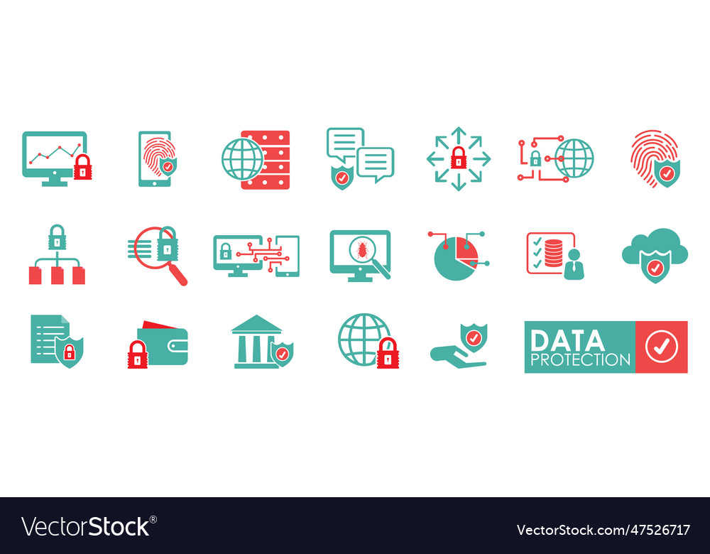 Data Security Icons - Lock & Shield