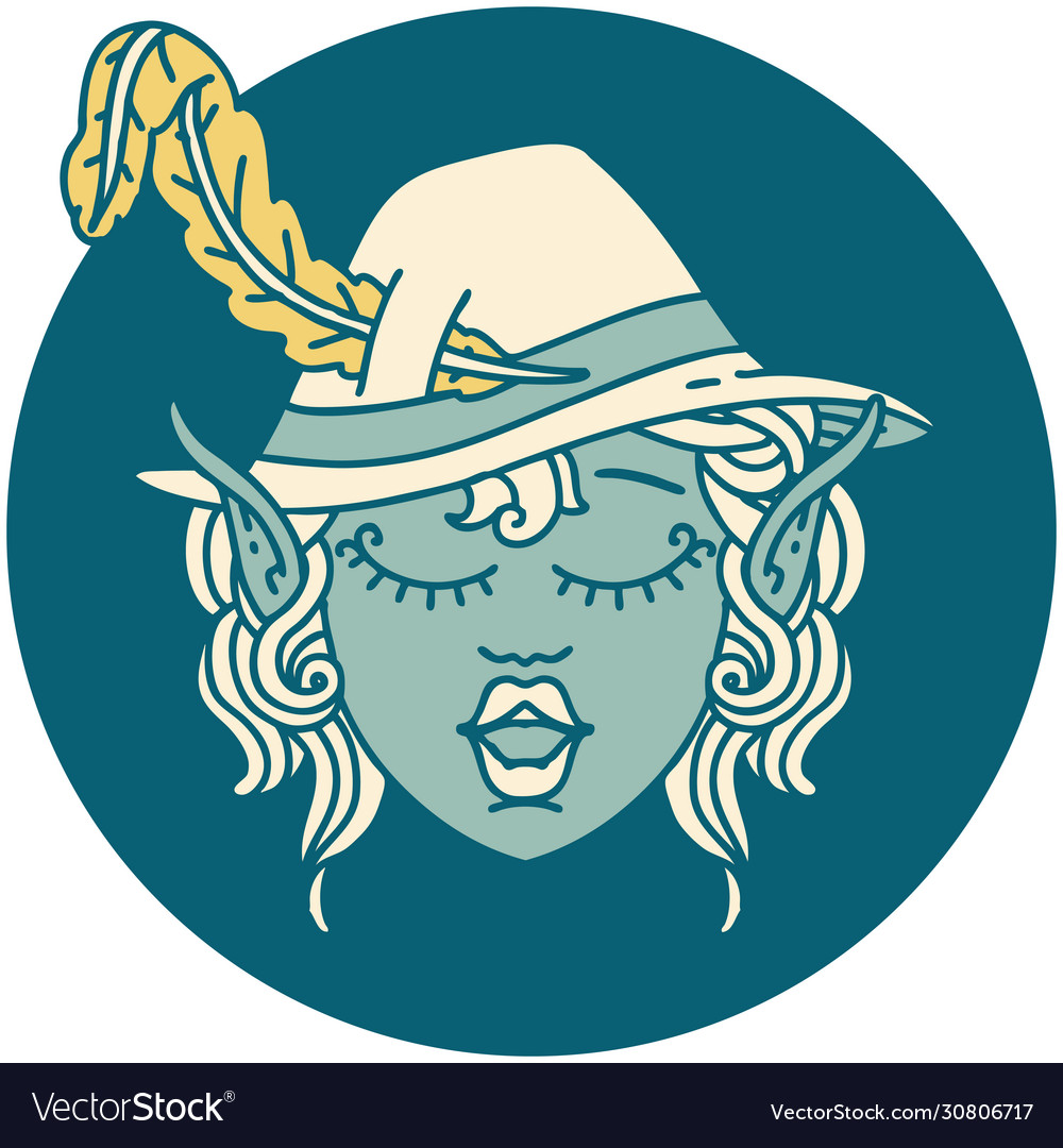 Elf Bard Character Face Royalty Free Vector Image