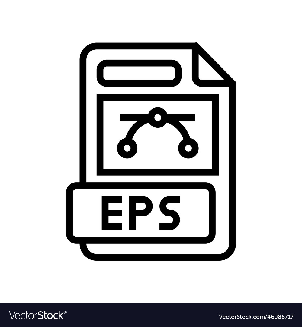 Eps file format document line icon Vector Image Eps file format document line icon