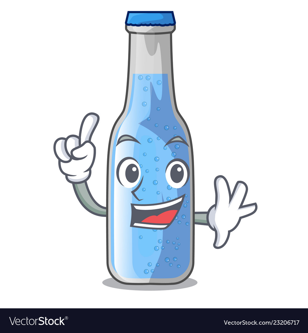 Finger bottle soda water isolated on mascot