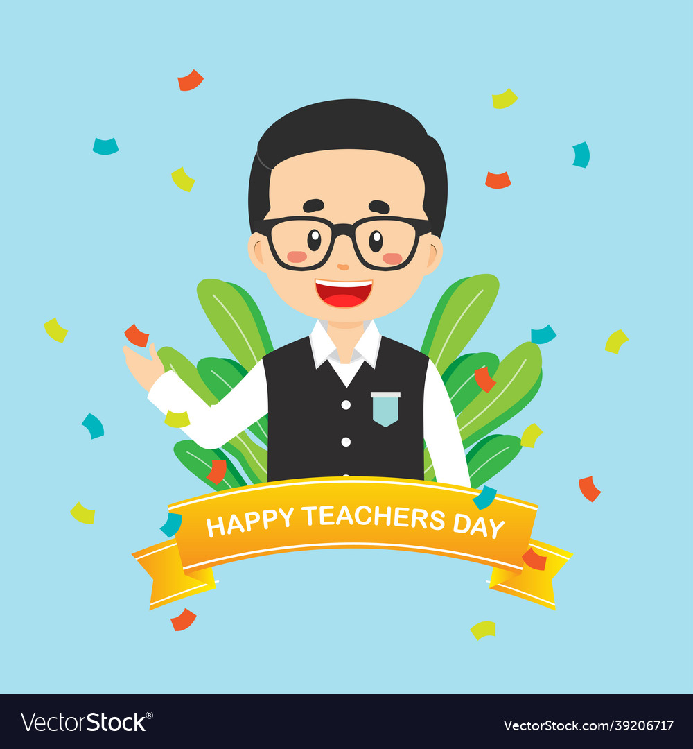 Flat design teachers day background