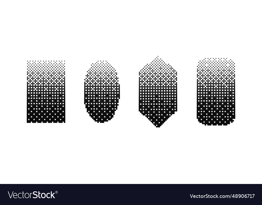 Geometrische Formen Bitmap Set Dither Gradientenformen