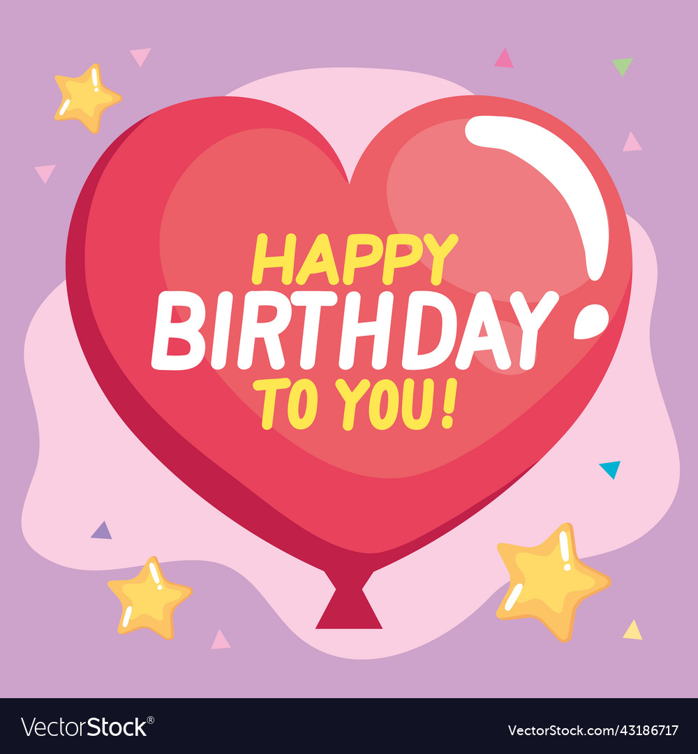 Happy birthday to you lettering postcard Vector Image