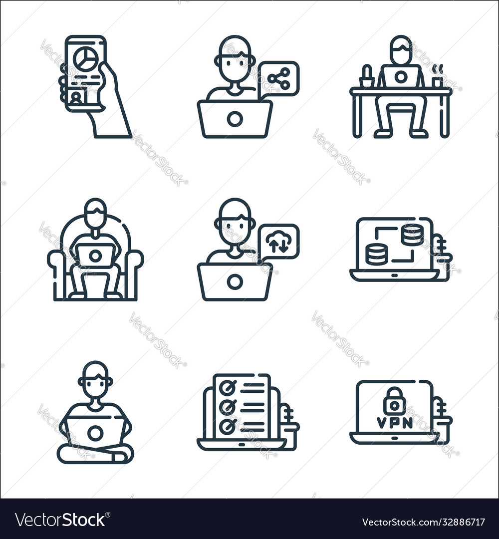 Home line icons linear set quality