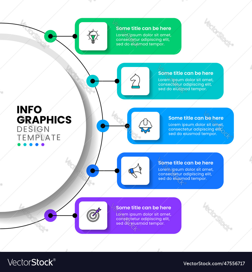 Infographic template circle with 5 steps Vector Image