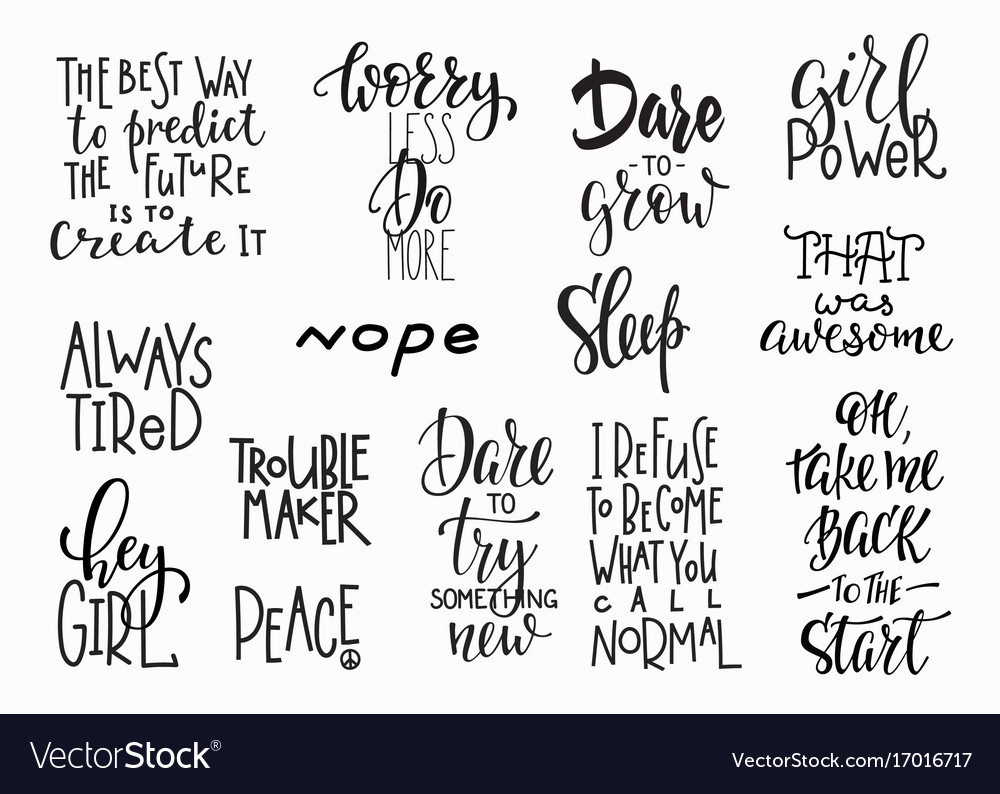 Lettering photography overlay set Royalty Free Vector Image