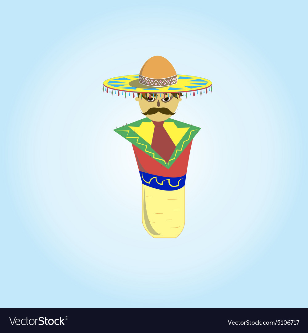 Mexican sombrero with a mustache in plug for teq