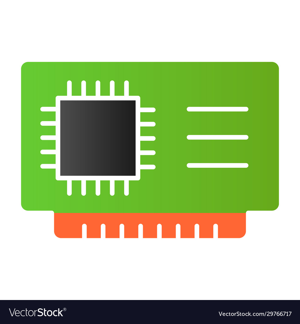 Microchip flat icon cpu vector image Microchip flat icon cpu