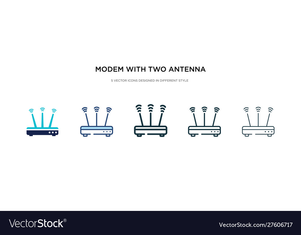 Modem with two antenna icon in different style