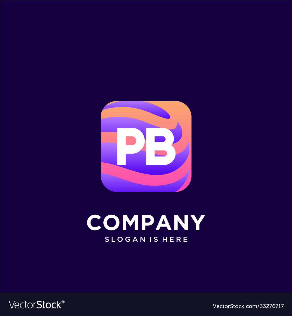 Pb initial logo with colorful template