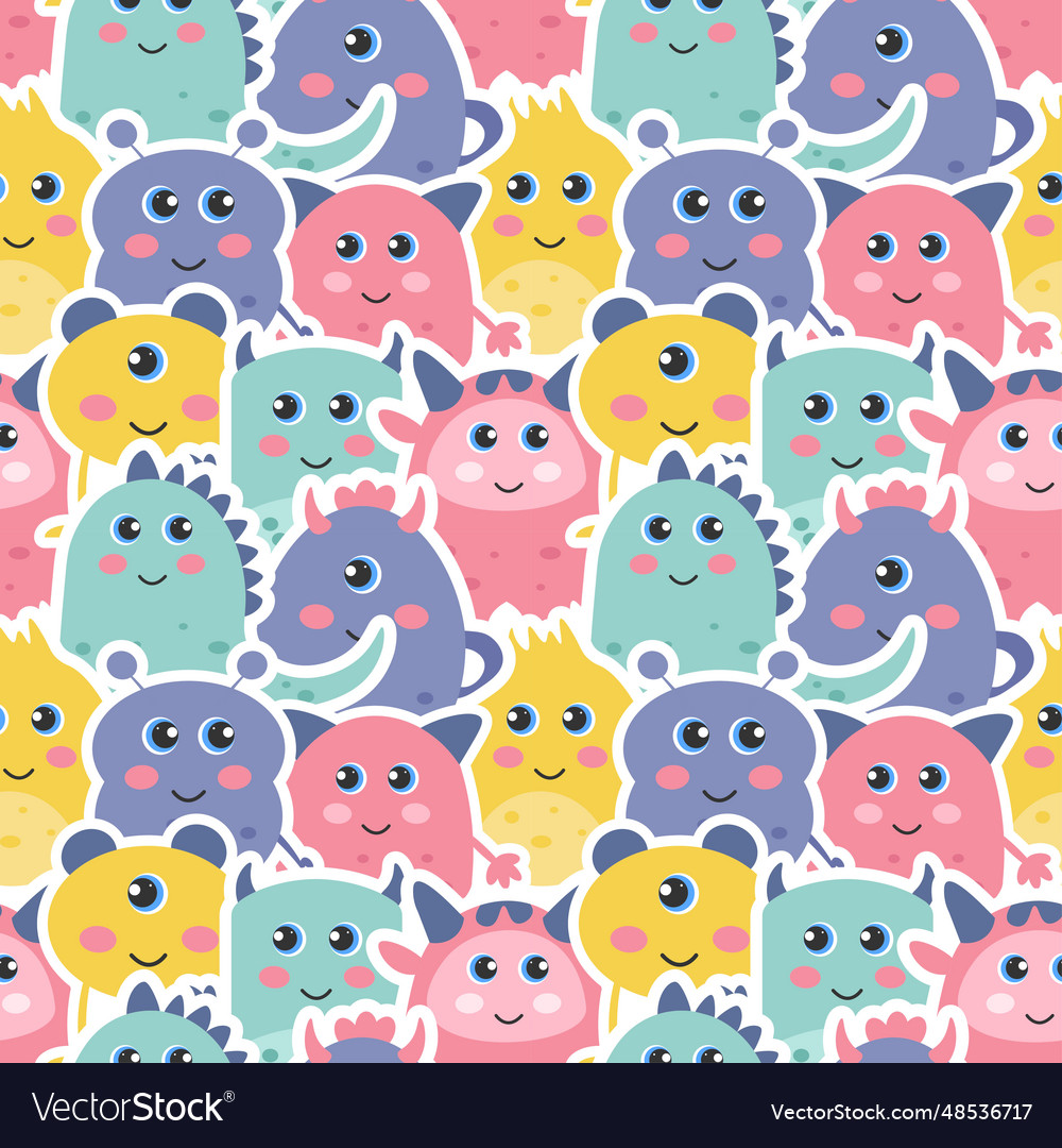 Smile seamless pattern design with smiling vector image Smile seamless pattern design with smiling