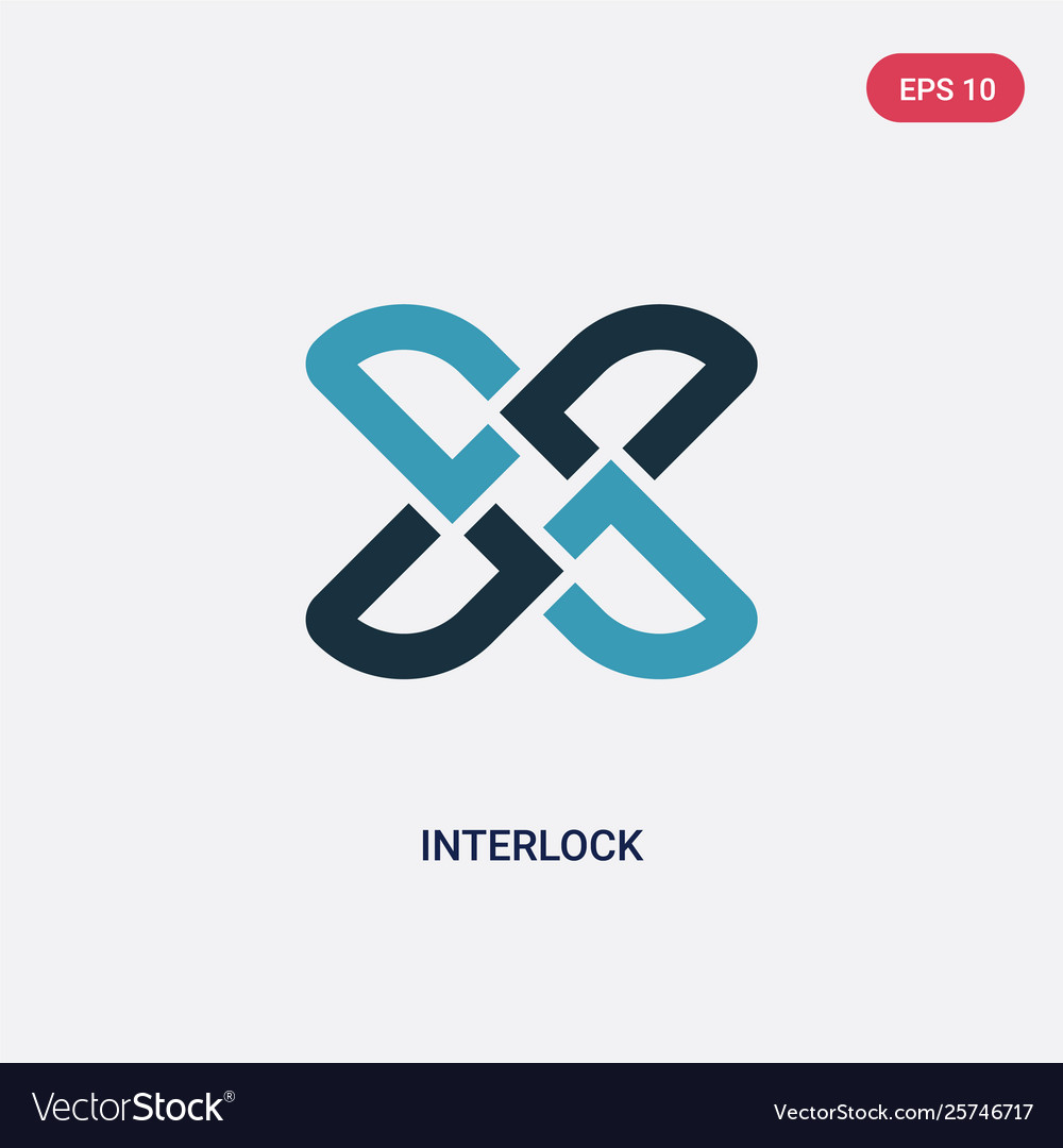 Two color interlock icon from other concept