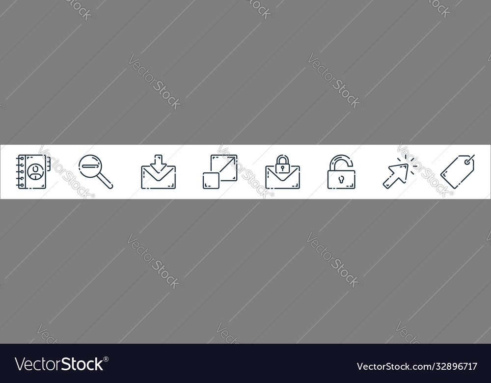 User interface line icons linear set quality vector image User interface line icons linear set quality