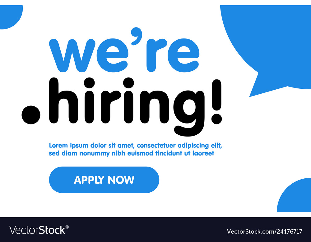 We are hiring background trendy bold black Vector Image