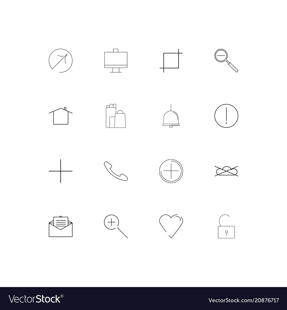 Web linear thin icons set outlined simple