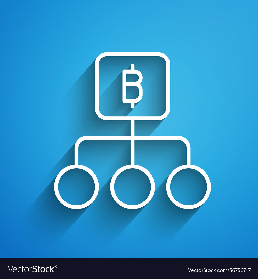 White line blockchain technology bitcoin icon vector image White line blockchain technology bitcoin icon