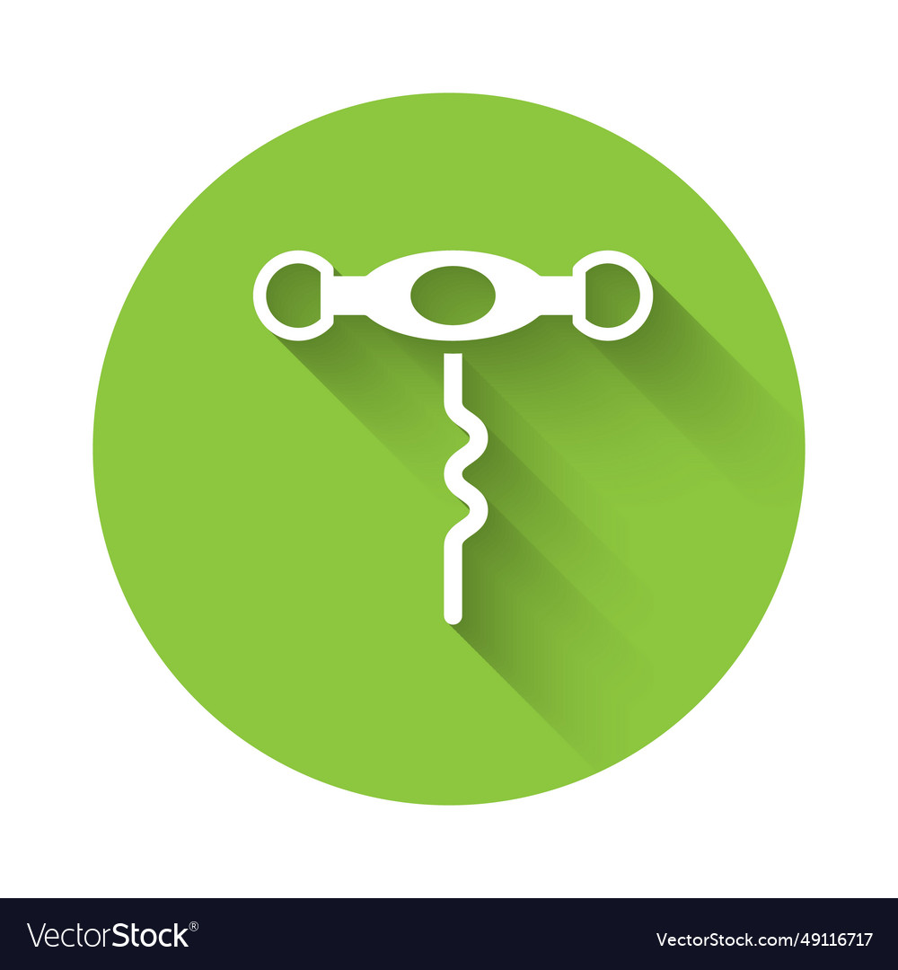 White wine corkscrew icon isolated with long