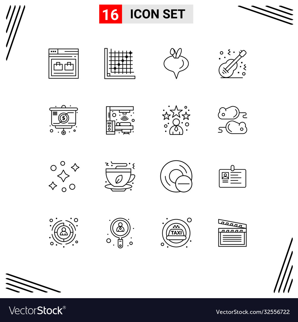 16 universal outlines set for web and mobile