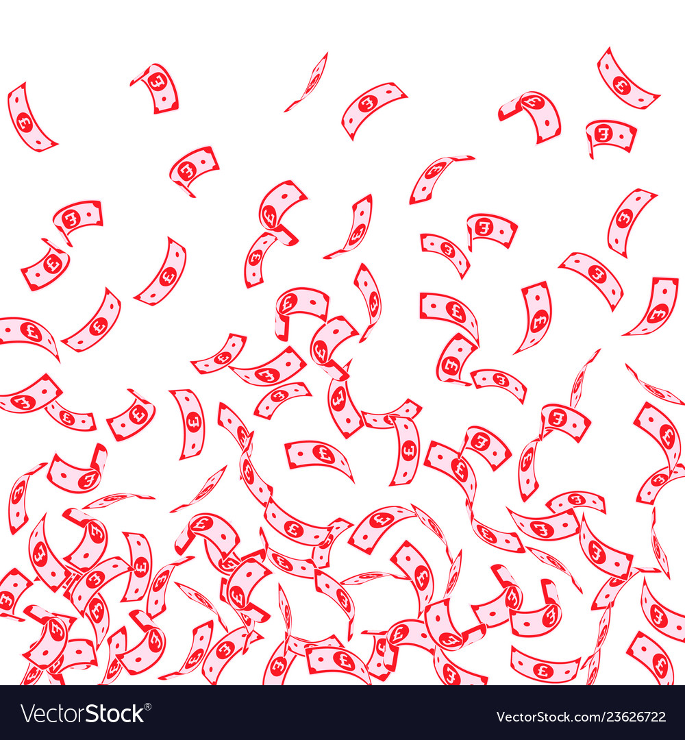 British pound notes falling sparse gbp bills on w